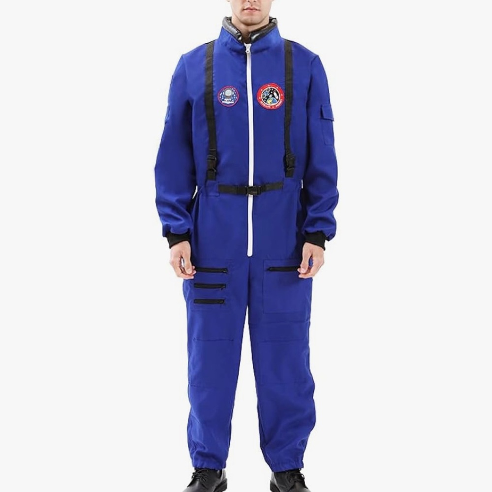 Blue Mens astronaut costume, blue space suit, space costume, size Medium